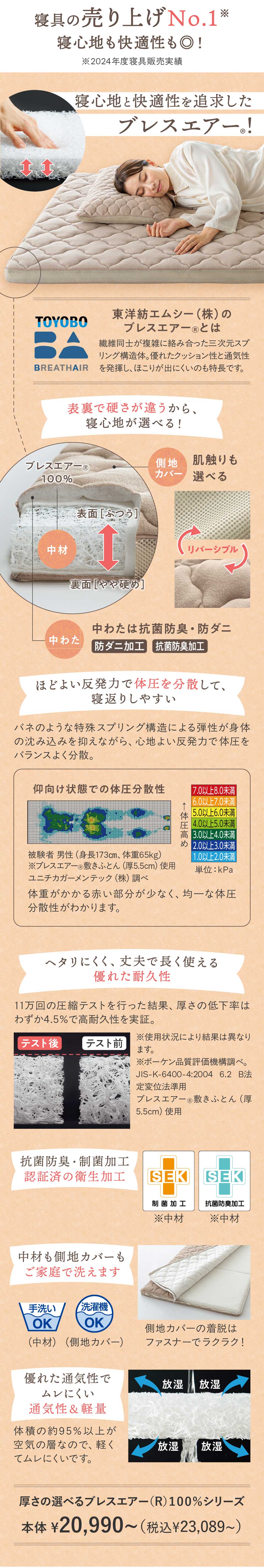 ���W�@�~�ӂƂ�E�}�b�g���X�@�����̑I�ׂ�u���X�G�A�[�i�q�j�P�O�O���V���[�Y